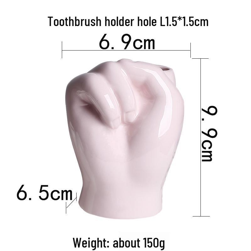 Ceramic Toothbrush Holder - Creative Cute Hand Ornament for Home Décor