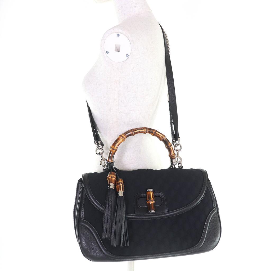 Excellent GUCCI Shoulder Bag Microsima New Bamboo 2-Way Handbag Chain 240241 Used