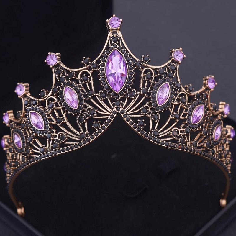 Baroque Crystal Crown Tiara for Women Bride Vintage Rhinestone Prom Diadem Bridal Wedding Hair Accessories Jewelry Crown Tiara