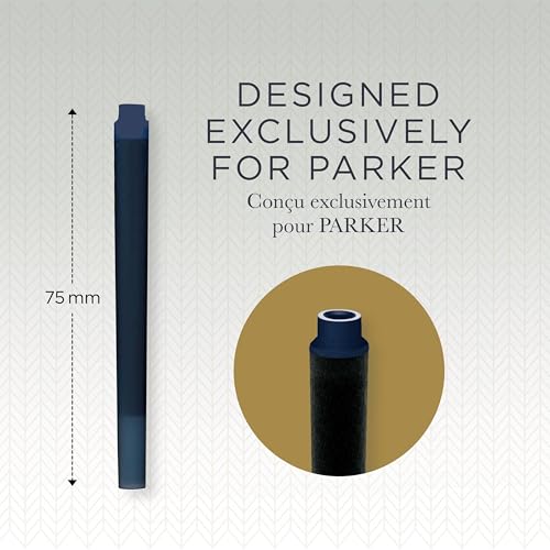 Fountain Pen Ink Cartridges, PARKER, Quink, Blue-Black, 5-Pack, 1950385