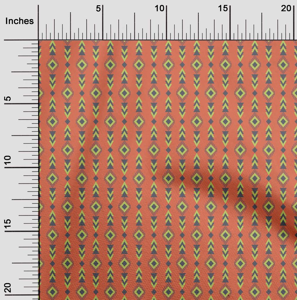 oneOone Cotton Flex Fabric Diamond & Triangle Geometric Print Sewing Fabric BTY 40 Inch