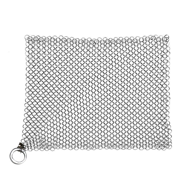 Stainless Steel Kitchenware Cleaner Cast Iron Cleaner Chainmail Scrubber Silvery