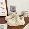 Milk White Velvet Female Ugly Cute Winter New Chic Niche Cotton Shoes Big Head Two Cotton Bread Shoes Board Shoes