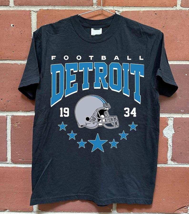 Detroit Football Vintage Graphic T-Shirt Unisex Retro Sports Fan Tee Est 1934