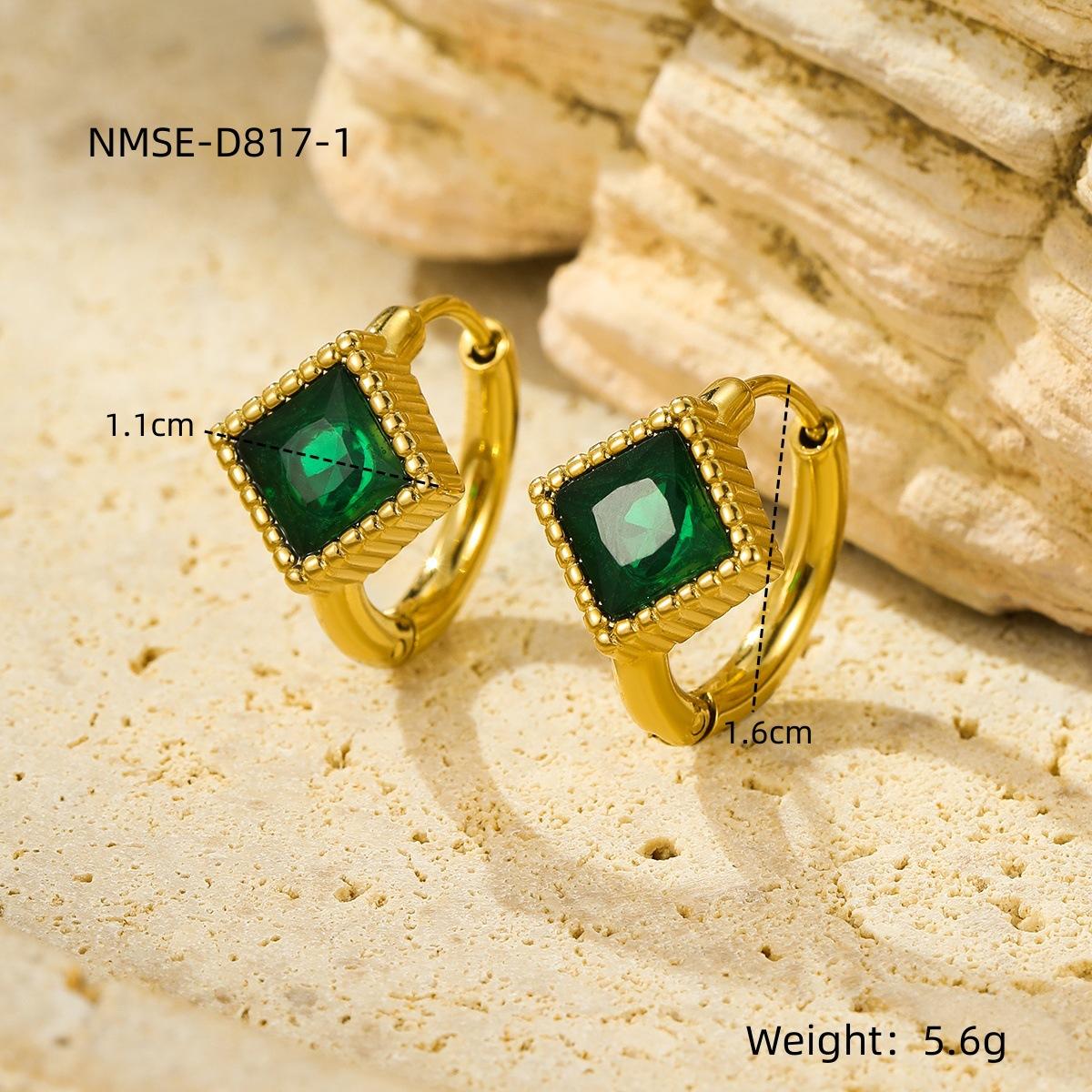 GEMCHIC Women s Stainless Steel Diamond Rhombus Zircon Earrings Fashion Elegant Ear Jewelry