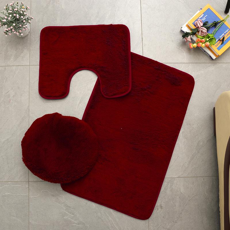 3pcs Bathroom Mat Set for Bathroom Silk Tie-Dye Toilet Soft Non Slip Rug Shower Carpets Toilet Lid Cover Floor Mats for Hallway