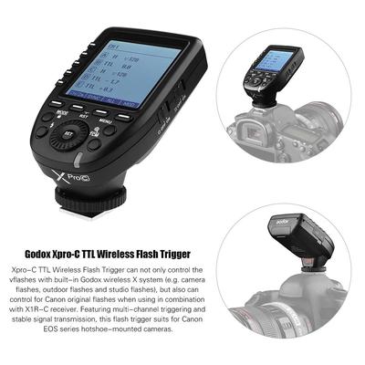 Godox Xpro-C E-TTL II Flaş Tetikleyici Verici 2.4G Kablosuz X Sistemi 32 Kanal 16 Grup