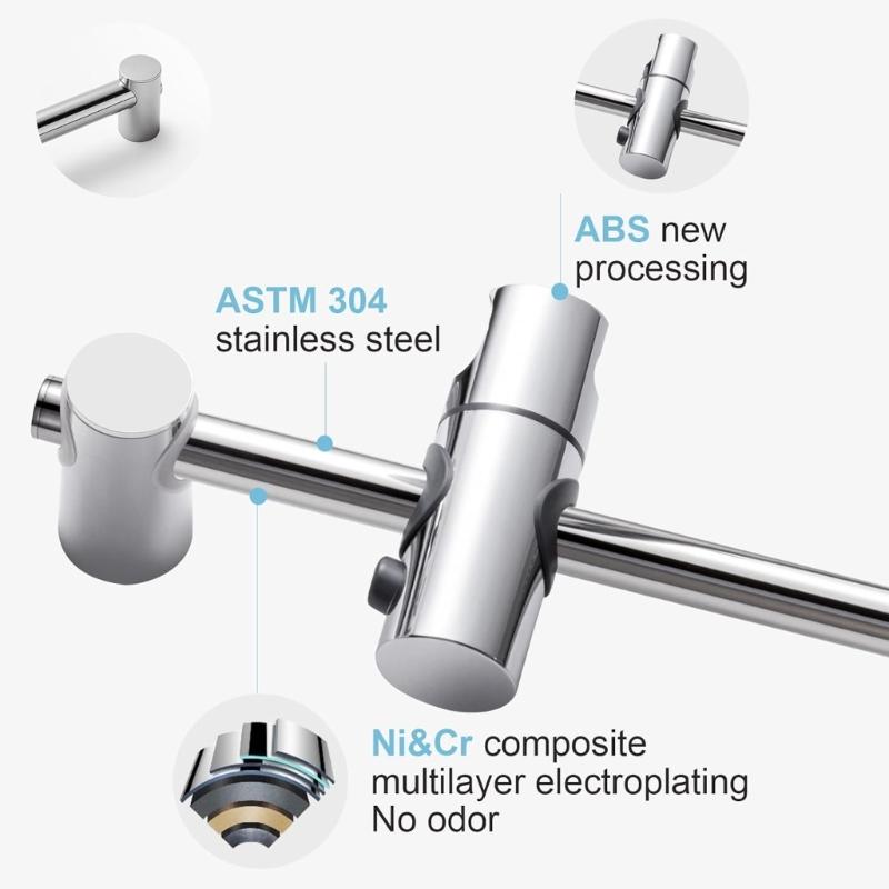 Wall Mounted Sliding Shower Poles Handheld Sprayer Bracket Included Adjustable Height Steel Easy Installs for Flexible Use