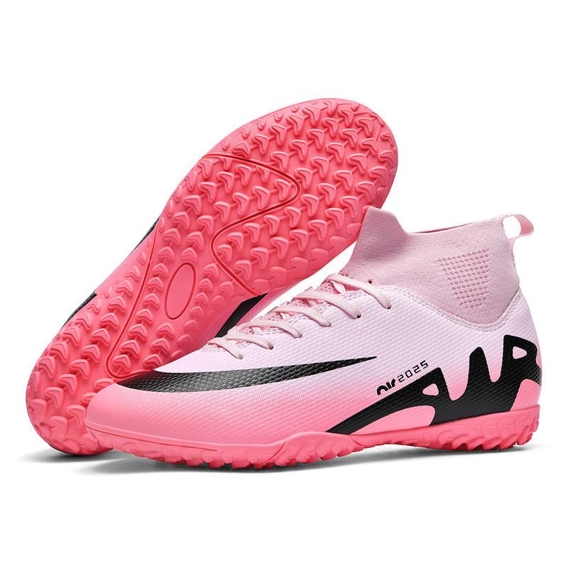 Women's nails artificial turf one piece 2025 game shoes leather feet long nails high-top football shoes boys' training broken