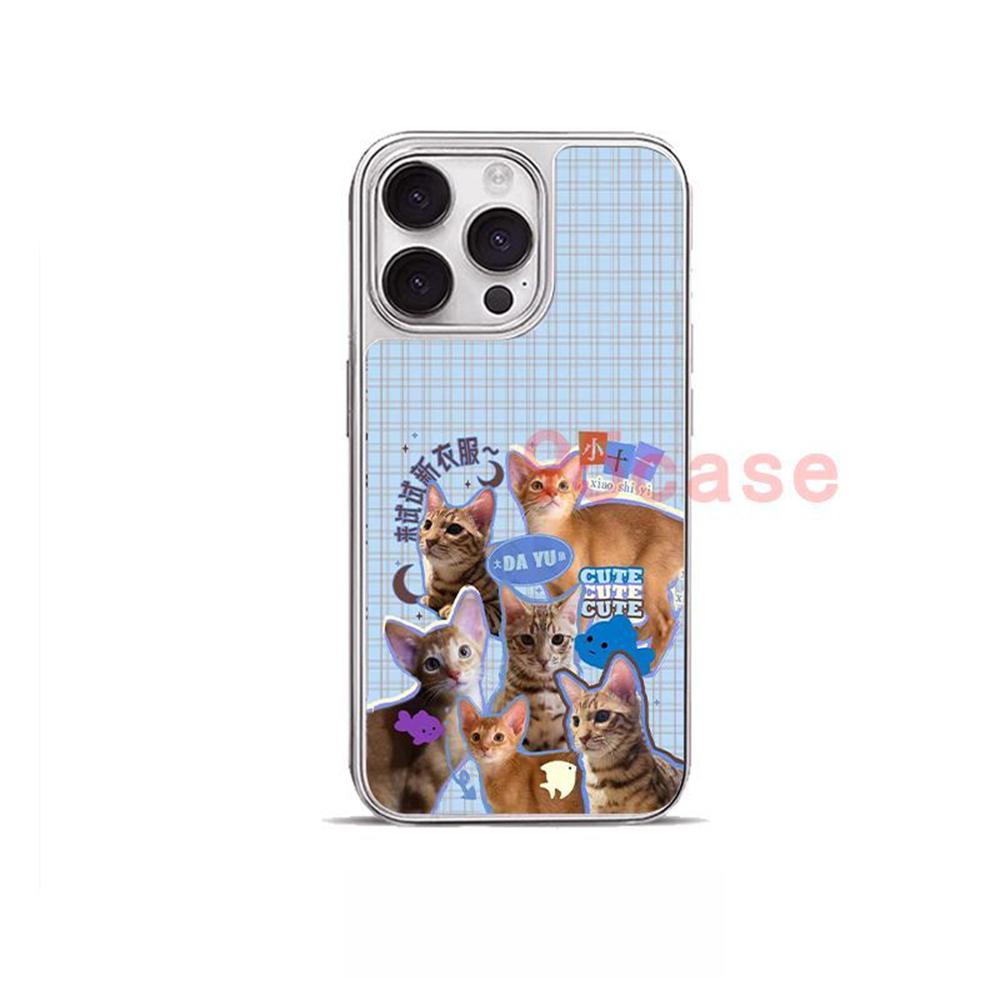 

Cute cat plaid Phone Case for iPhone 17 17e 16e 16 15 14 13 12 11 Air Pro Max X XR XSMAX 8 7 Plus Luxury Clear Soft Back Cover iPhone 17 Pro
