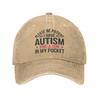 Please Be Patient I Have Autism and a Gun Unisex Baseball Cap Funny Saying Distressed Hat Vintage Outdoor Workouts Soft Headwear