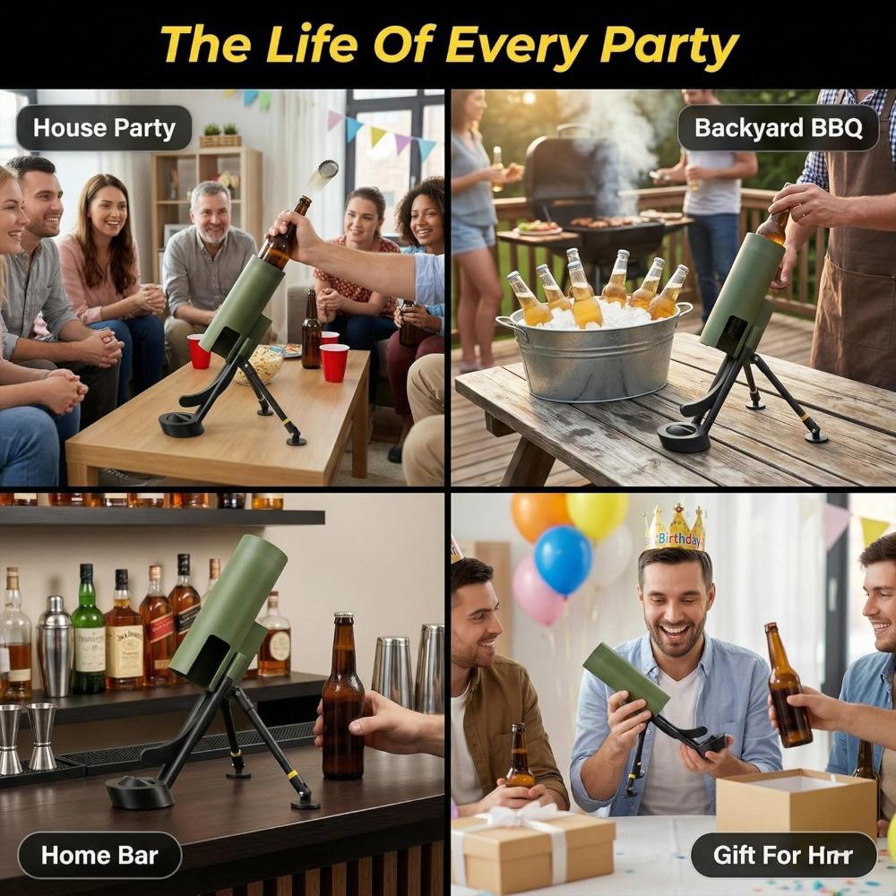500ml 330ml Beer Bottle Mortar Beer Opener Bottle Cap Launcher Mortar Bottle Opener – Universal Mortar Beer Opener 6
