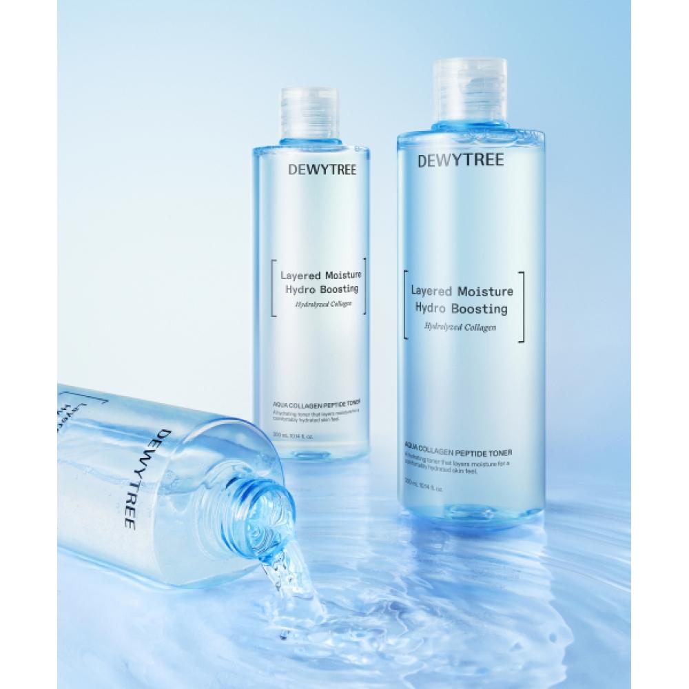 Dewytree [First Come First Served Basis] Aqua Collagen Peptide Toner 300ml + Cream 80ml Set  9ml 2 Free Toner 