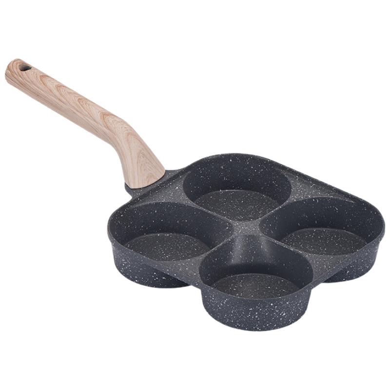 Yetele 4-Hole Maifan Stone Non-stick Egg & Hamburger Frying Pan