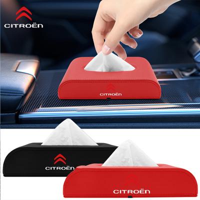 Boîte à mouchoirs de voiture en cuir PU Boîte à absorption magnétique Accessoires Pour C1 C2 C3 Grand C4 Picasso C4L VTS C-ELYSEE C3-XR DS