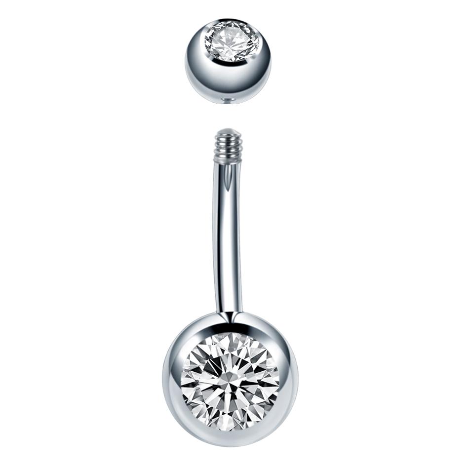 10Pcs/lot G23 Titanium Belly Button Piercing Navel Earring Goth Crystal Belly Piercing Jewelry for Sexy Women Navel Piercing 14G