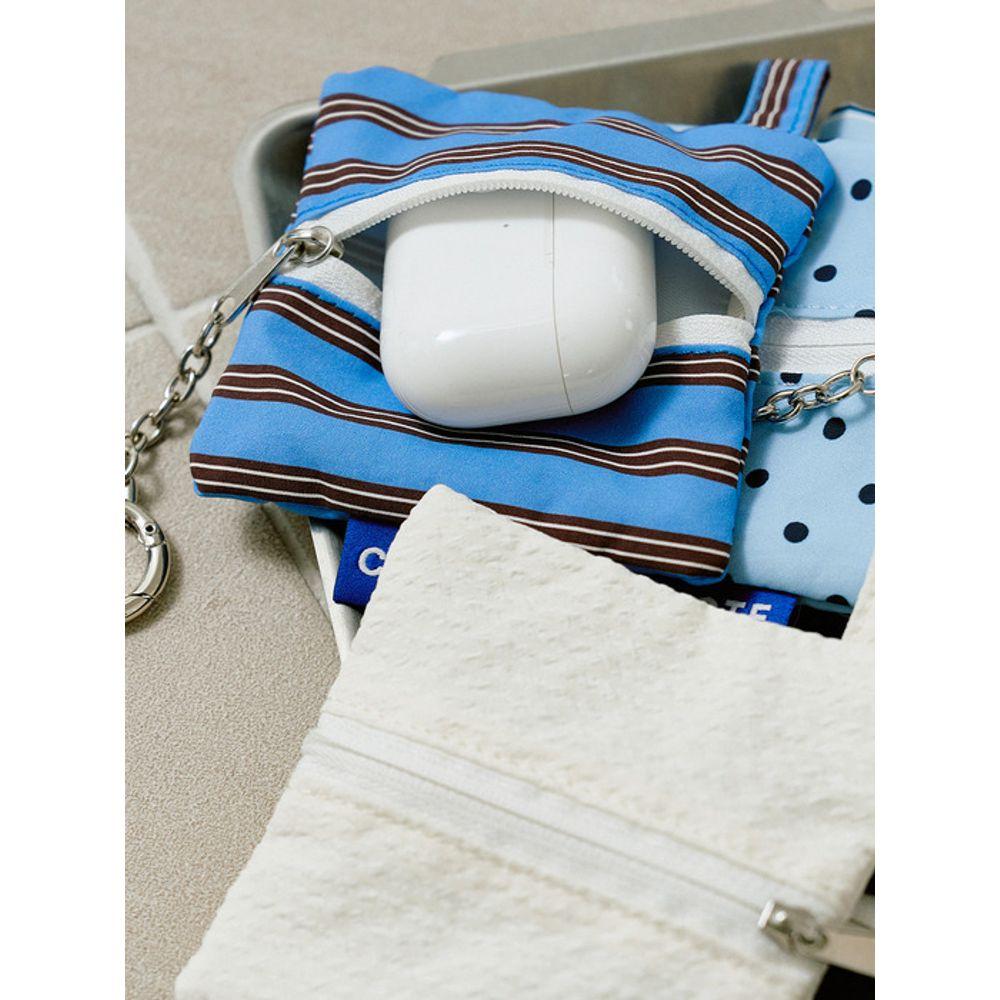 CLOTE Keyring Pouch Keyring - Striped Dark Blue