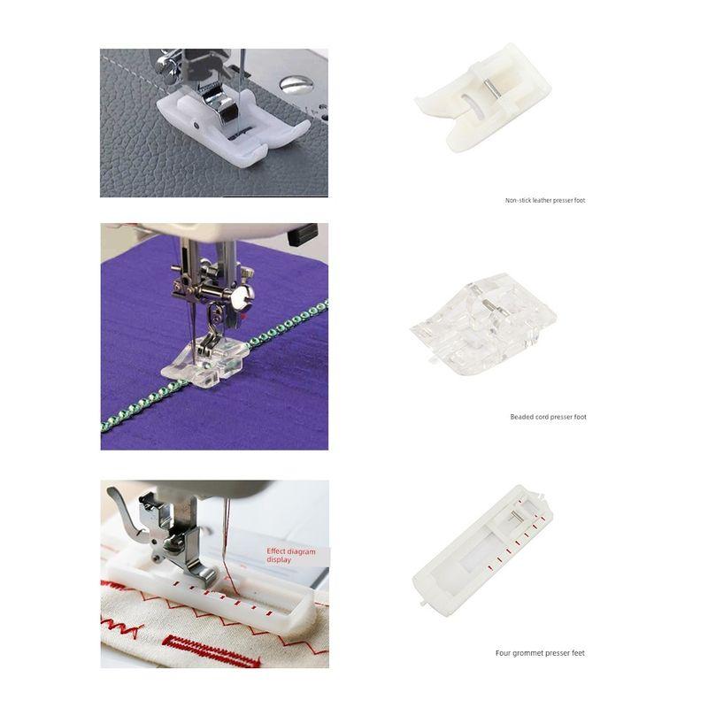 Domestic Electric Sewing Machine Plastic Lock Edge Retaining Elastic Embedded Rope Jacquard Leather Oxford Presser Foot Sewing Machine Accessories