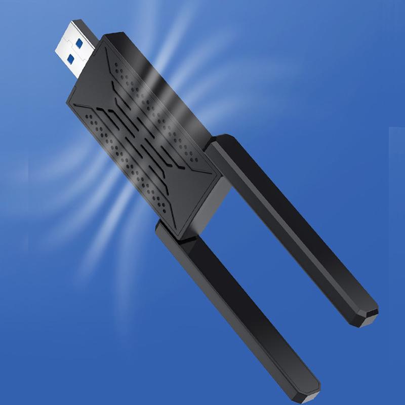 USB Wirless Network Card 2.4G 5G Dual Band 1200M Drive Free Ethernet Adapter Wifi Receiver Antenna for Desktop Computer Laptop