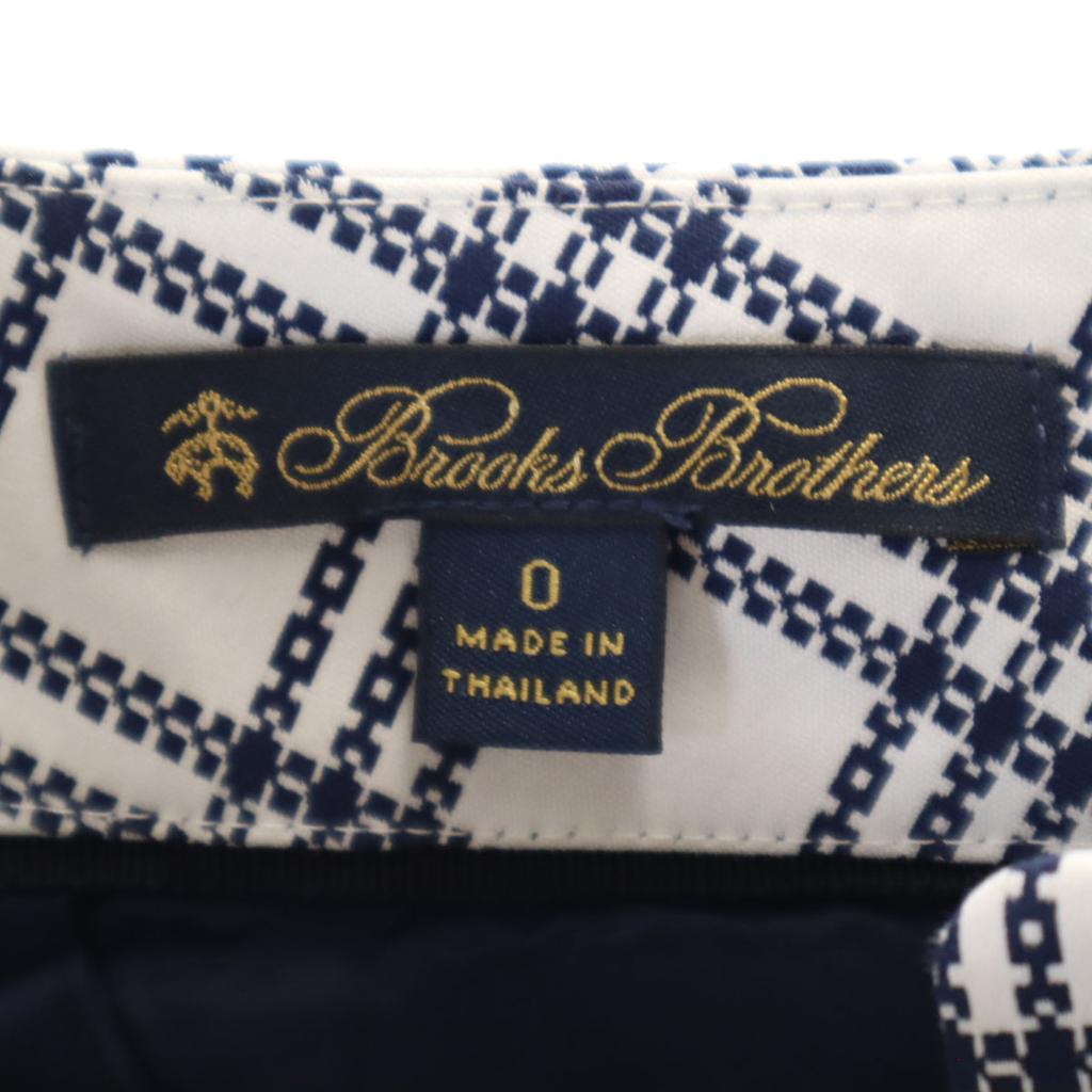 Brooks Brothers Check Pattern Stretch pants white Women Used