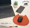 Meow Cheri Mouse Pad Cat Cute Stylish Genuine Leather Tochigi Leather Made In Japan Present Gift (Beige)