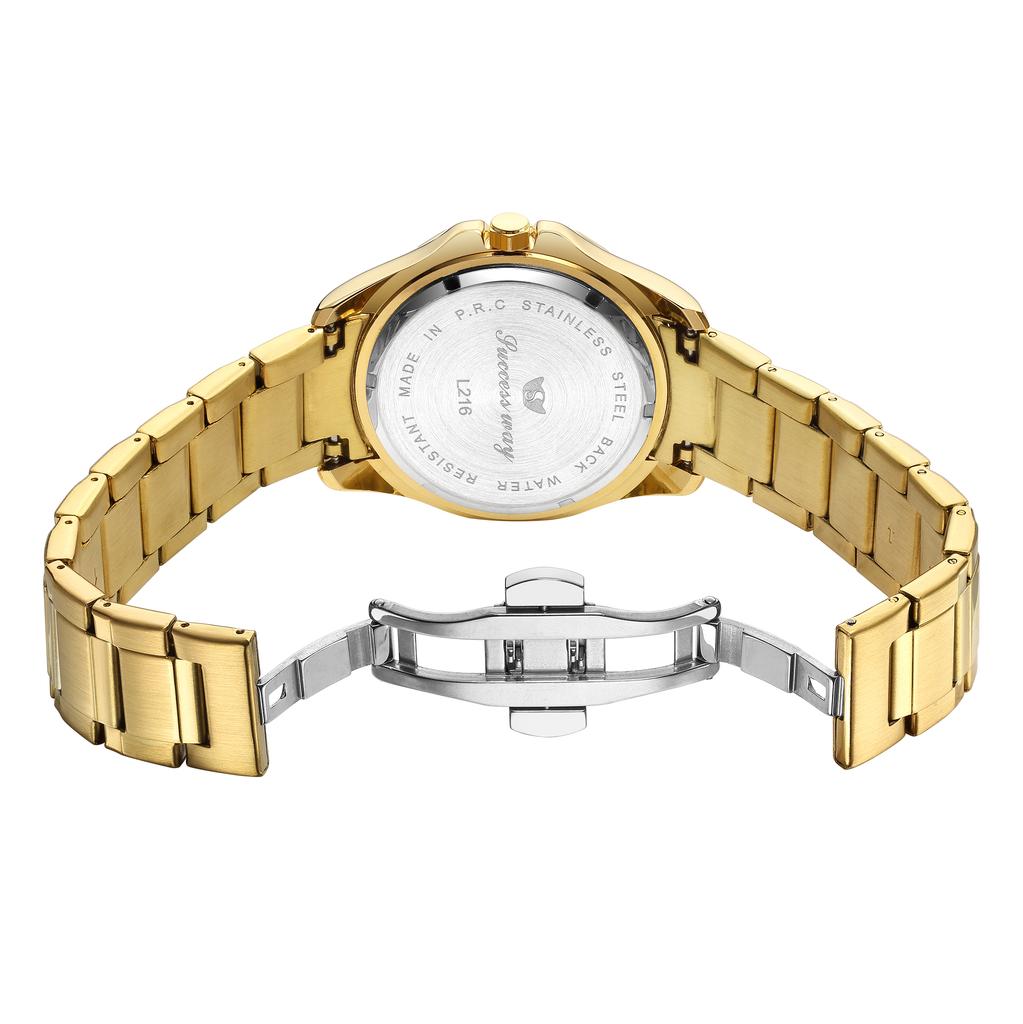 New Elegant Business Gentleman Style Steel Strip Men's Quartz Watch Waterproof Night Light Dual Calendar Men's Quartz Watch