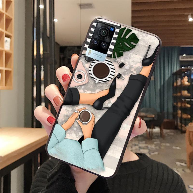 OK But First Coffee Girl Phone Case for VIVO V21E V21 V23 V23E V2109 Y53S Y33S Y55 Y76 Y31 Y21 Y72 Y01 Y21S Y11S