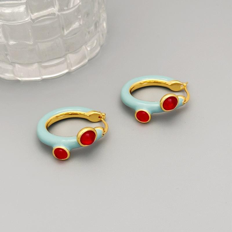 

Design Fashionable Earrings Stud Earrings, Design Sense Drip Glaze Zircon Temperament Earrings Light Luxury High Sense