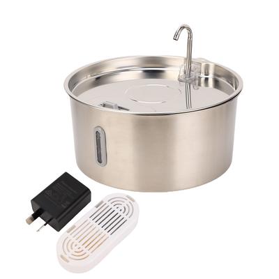 Dog Water Fountain for Large Dogs 7L Stainless Steel Pet Water Bowl Dispenser with Water Level Window Quiet Water Pump