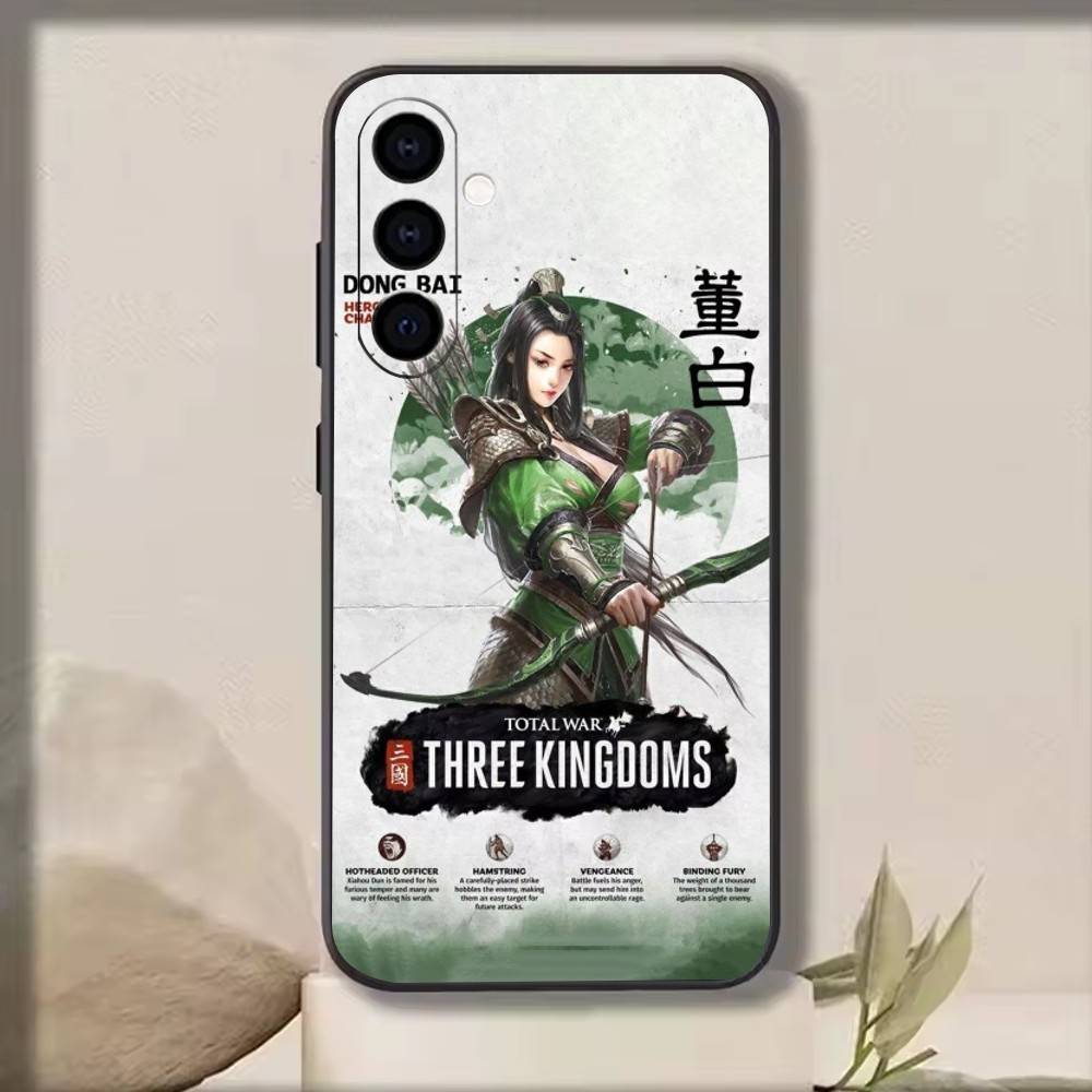 

Three Kingdoms Phone Case Black Silicone Soft For Samsung Galaxy A73,A72,A71,A70,A53,A52,A51 Samsung a51 4g