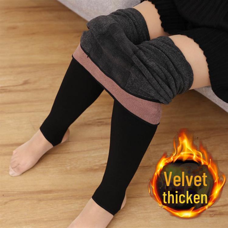 Women's Extra Thick Cotton Cashmere Winter Leggings - Plus Size, Warm One-Piece Pants for Northeast, European, and American Markets