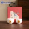 Sùshì Mutton-Fat Jade Gilded Ceramic Master Tea Cup Gift Set