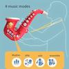 Giocattolo elettrico per sassofono con effetti di luce, 8 scale musicali e pulsanti funzionali, giocattolo per tromba per bambini, strumenti musicali per bambini, sassofono precoce