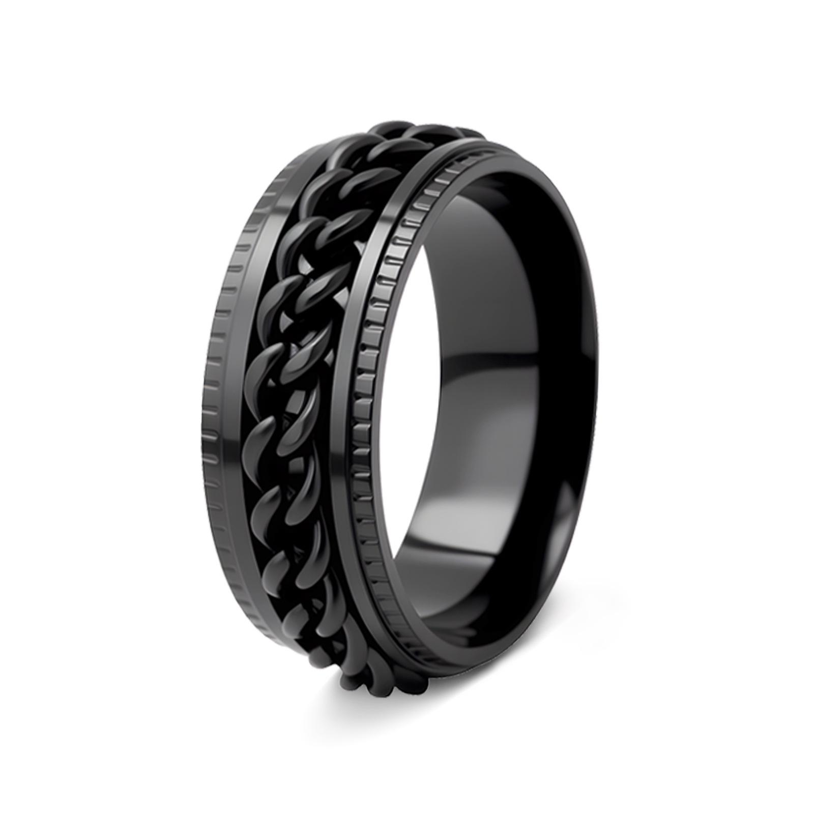 

Men s Stainless Steel Rotating Multi-Style Decompression Finger Ring Set Size 13