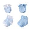 Neue 0-6 Monate alte Babysocken mit Kratzschutzhandschuhen Neugeborenen-Babysocken-Set