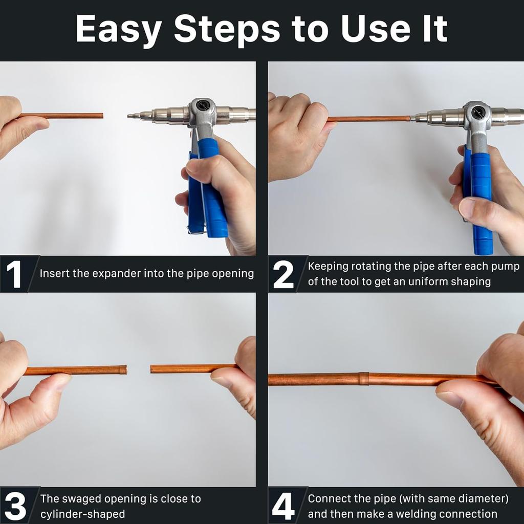 Copper Pipe Tube Expander Hand Swaging Tool For HVAC Air Condition Or Refrigerator Repairing