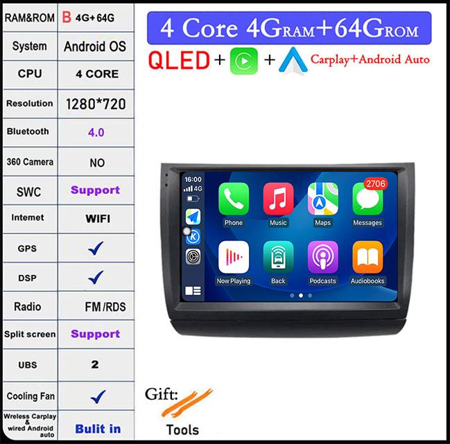 For Toyota Prius 20 2003-2009 Android Auto CarplayMultimedia Video Player Navigation Stereo Car RadioWIFI 4G GPS