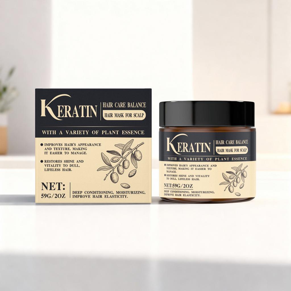 Keratin Deep Nourishing Hair Mask: Moisturizes And Nourishes The Scalp, Improving Hair Elasticity And Texture.