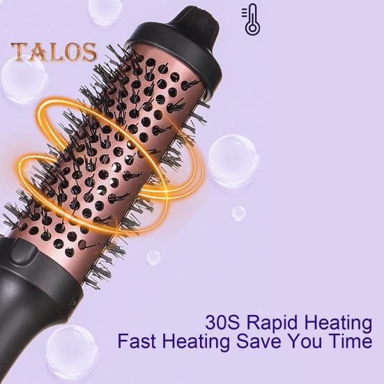 Wired Curling Brush 38MM LED Display Thermal Brush Fast Heating Negative Ion Round Brush Electric Hair Straightening Curling Wand Tools