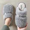 Bow-tie Fluffy Slippers Women's Winter Couple Indoor Home Household Men's Plush Warm Winter Fluffy Slippers Men