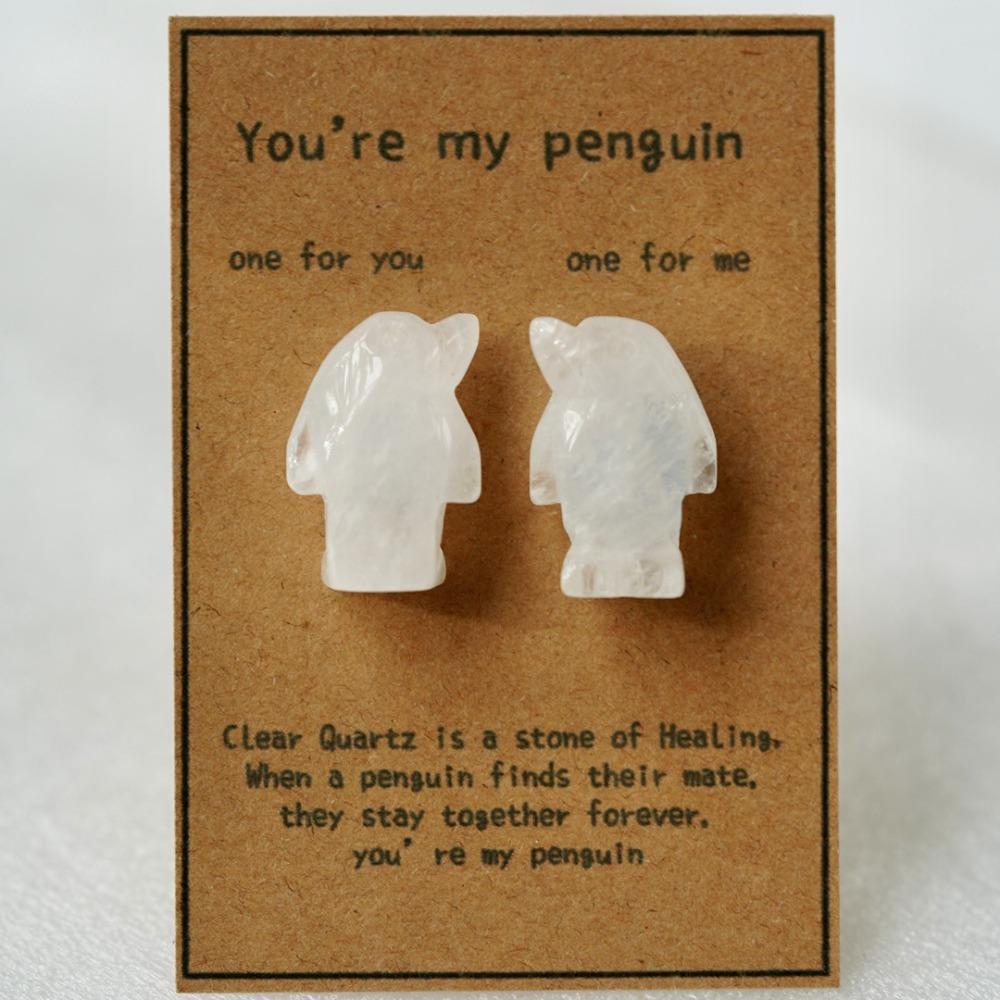 

1 Pair Romantic Style Penguin Gift Keepsake Quality Penguin Shape Anniversary Gift Matching Couple Keepsake For Him & Her
