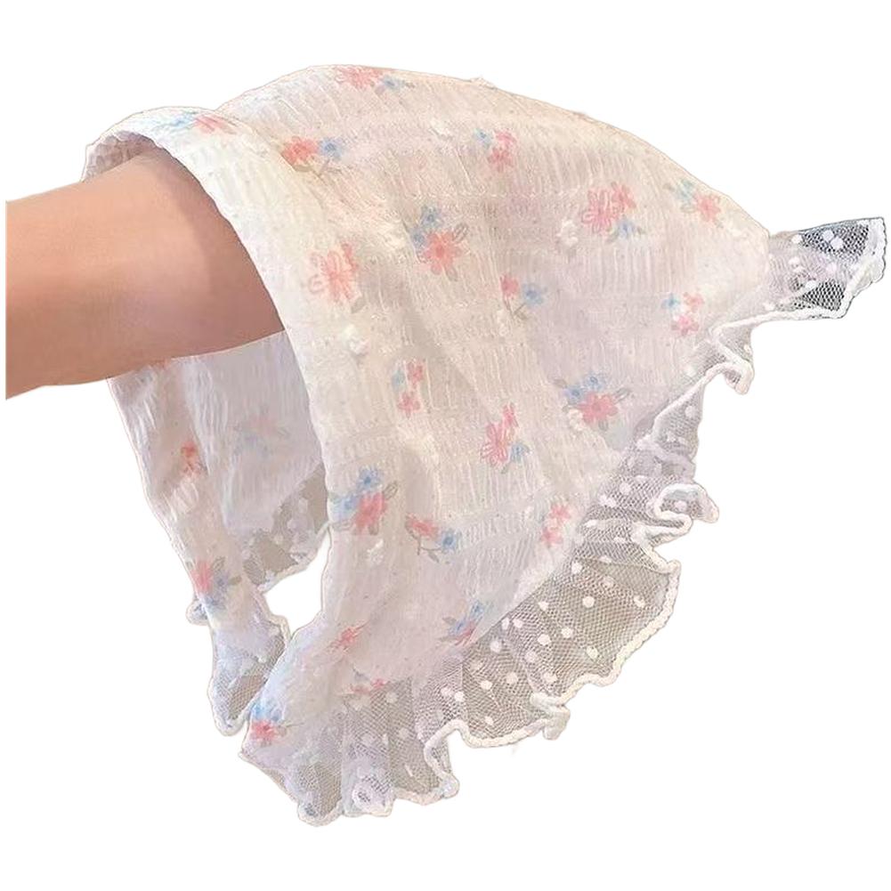Delicate Lace Patterns Vintage Lace Hairband Plaid Triangle Scarf