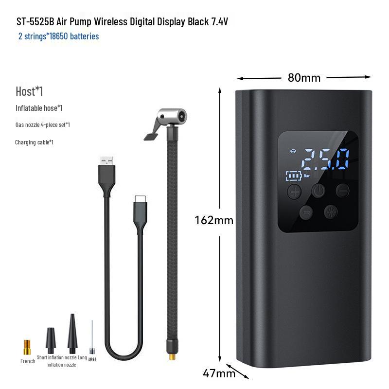 12V Wireless Electric Air Pump for Cars, Motorcycles, and Bicycles