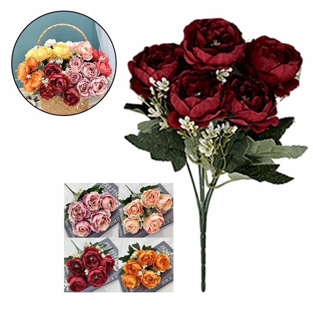 

1PC Artificial Peonies Faux Flowers Wedding for Home Wedding Holding Flowers оранжевый