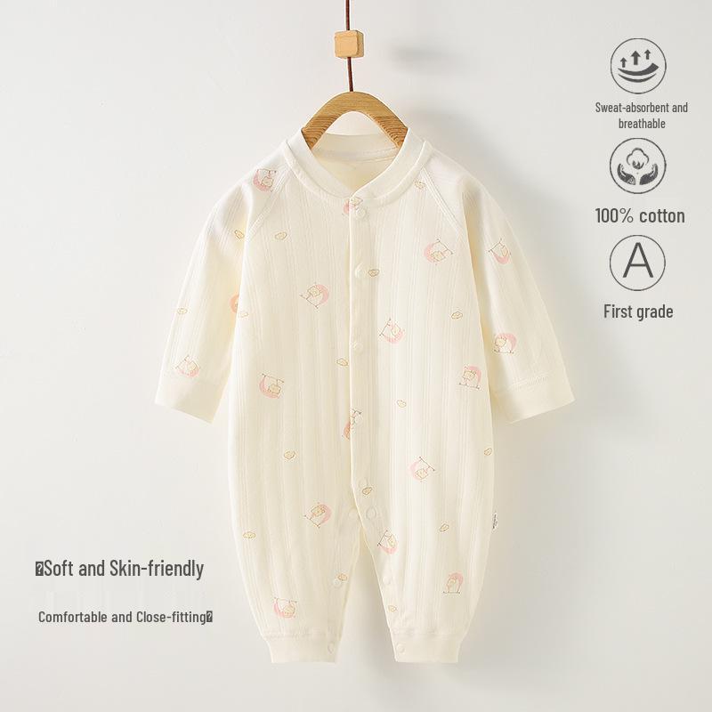 Pure Cotton Long Sleeve Baby Romper - Spring/Autumn Newborn Bodysuit & Boneless Pajamas
