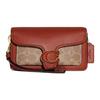 New Tabby Cow Leather With Canvas Wrist Bag, Shoulder Bag, Crossbody Bag Small Size Women's Brown, Yellow & Rusty CK025-B4NQ4