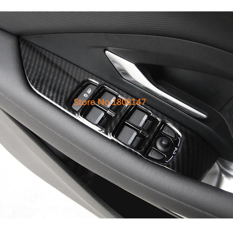 Car Body Door Inner Window Glass Panel Armrest Lift Switch Trim Frame 4PCs For Jaguar E-Pace Epace 2017 2018