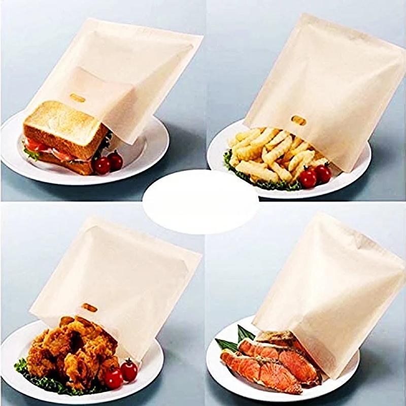 40PCS Reusable Toaster Bag Non Stick Bread Bag Sandwich Bags Fiberglass Toast Microwave Heating Pastry Tools
