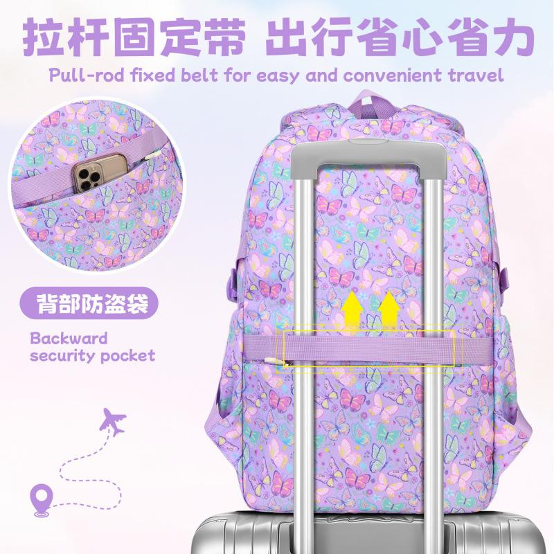 Cute 3D Butterfly Back To School Backpack Set for Girls Boys Bookbag with Insulated Lunch Bag Pencil Case Kids Student Mochila
