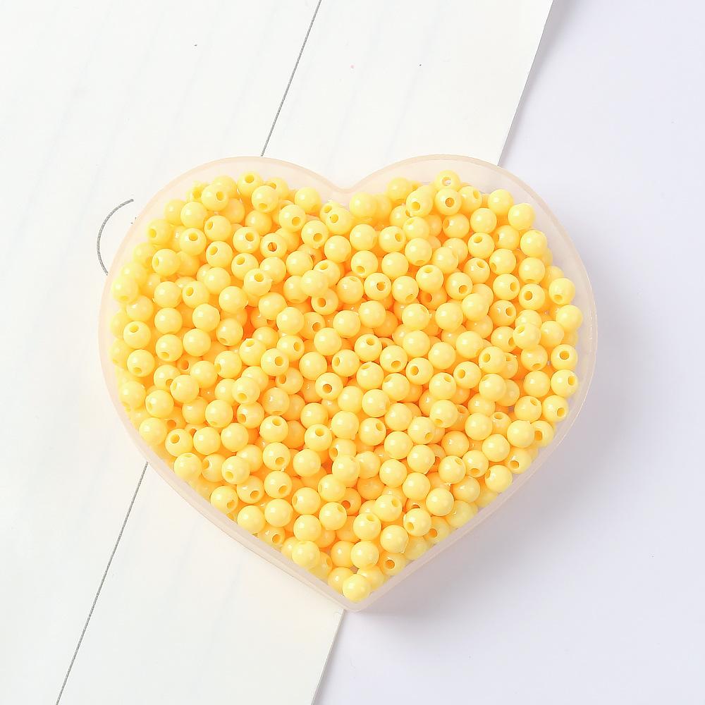 42-Color Acrylic Solid Color Round Beads Rice Beads Handmade Diy Beaded Loose Beads Bracelet Necklace Jewelry Material 3/4Mm